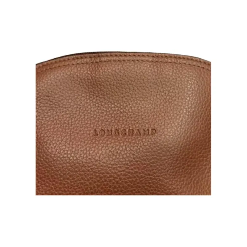 LONGCHAMP Le Foulonné Cow Leather Makeup Bag Unisex Caramel-2