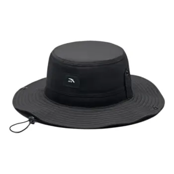 Anta Outdoor Collection Double Line Grid Bucket Hats Unisex Basic Black