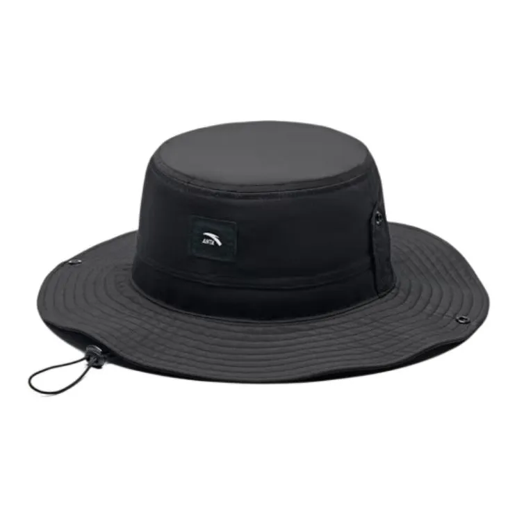 Anta Outdoor Collection Double Line Grid Bucket Hats Unisex Basic Black-0