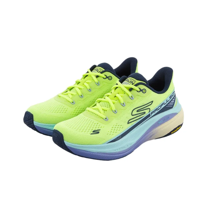 Skechers Max Cushioning Propulsion Low Top Running Shoes Women's Neon Green-3