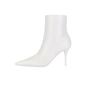 AMINA MUADDI Barbara Ankle Boots 9cm Women's White