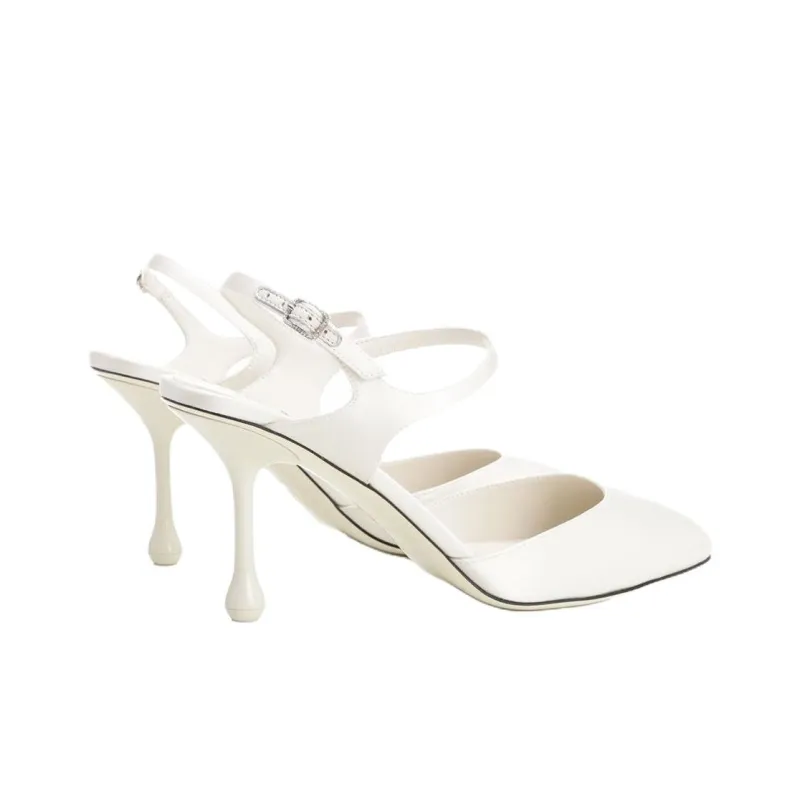 Jimmy Choo Pixie Slim Heel High Heels 8cm Women's White-3