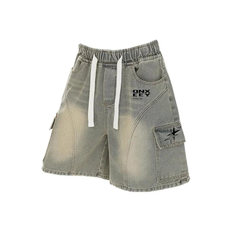 Qnxeey Denim Shorts Unisex-7