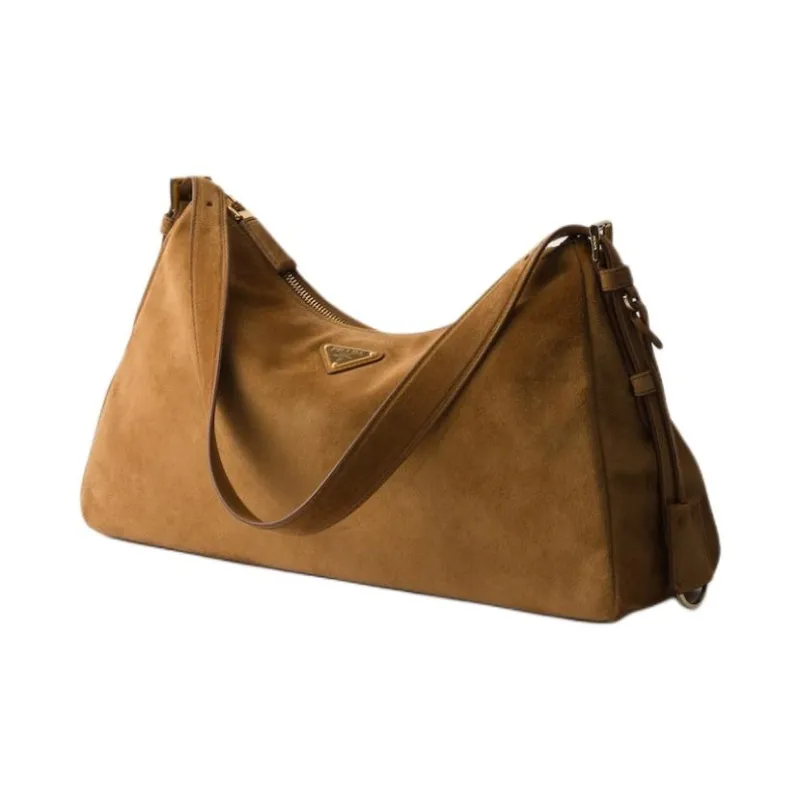 PRADA Cow Leather Shoulder Bag Tubas Women's Brown-1