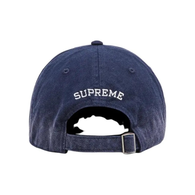 Supreme Leather Baseball Caps Unisex Marine Blue-3