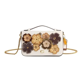 COACH Bea Calfskin Handbag Shoulder Bag Crossbody Bag Women's Brass Mixed Pink Pencil Color