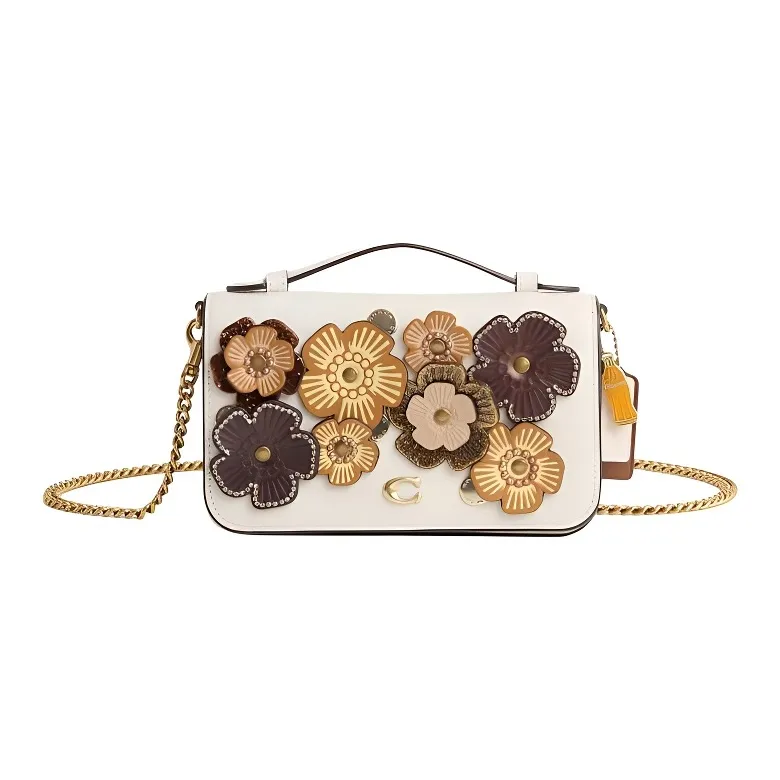 COACH Bea Calfskin Handbag Shoulder Bag Crossbody Bag Women's Brass Mixed Pink Pencil Color-0