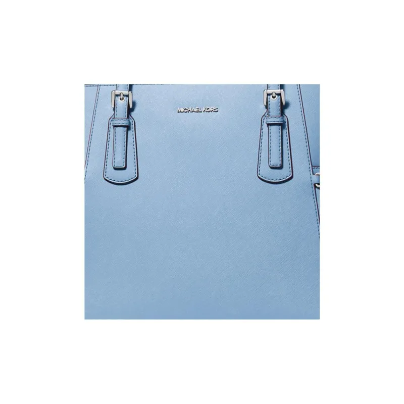 MICHAEL KORS Voyager Saffiano Leather Tote Bag, Shopping Bag, Handbag, Shoulder Bag Tubas Women's Light Sky-2