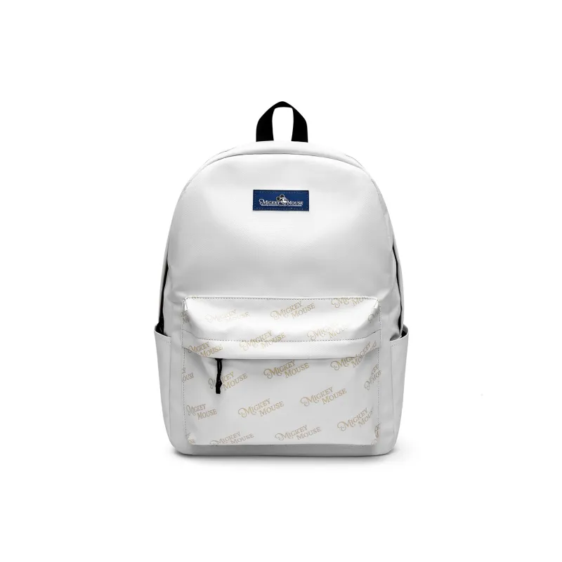 Disney Mickey Series Fabric Backpack Laptop Bag Unisex White/Pink/Black-0