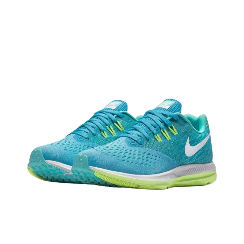 Nike Zoom Winflo 4 Abrasion Resistant Low Top Casual Running Shoes Women's Blue-2