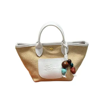 LONGCHAMP Canvas One Shoulder Handbag Mini Women's White