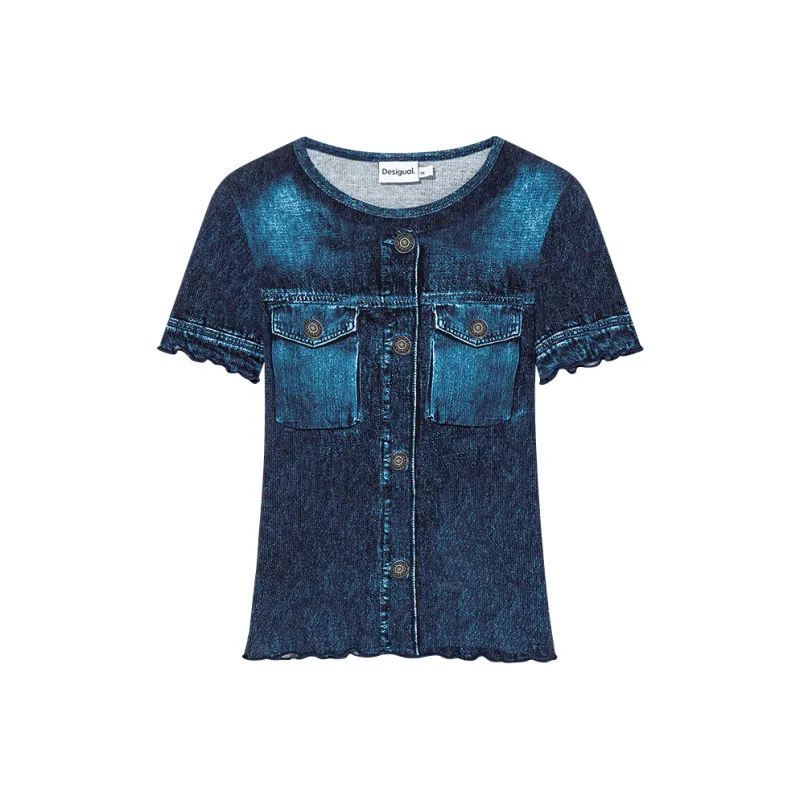 Desigual T Shirts Women's Gentian Blue-0
