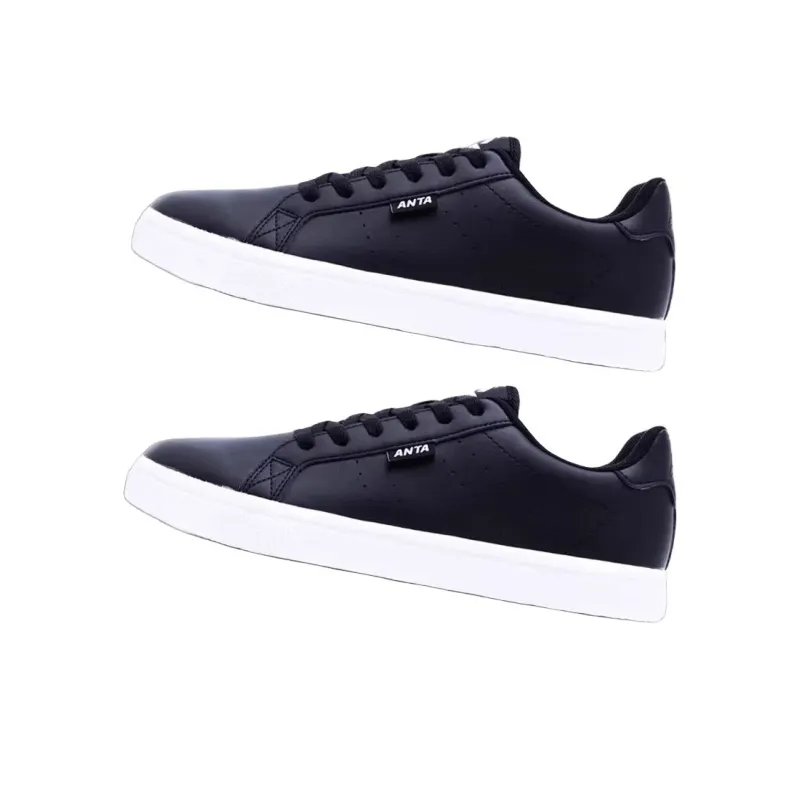 Anta Life Collection Coverage Slip Resistant And Abrasion Resistant Low Top Skateboard Shoes Men's Black White-2