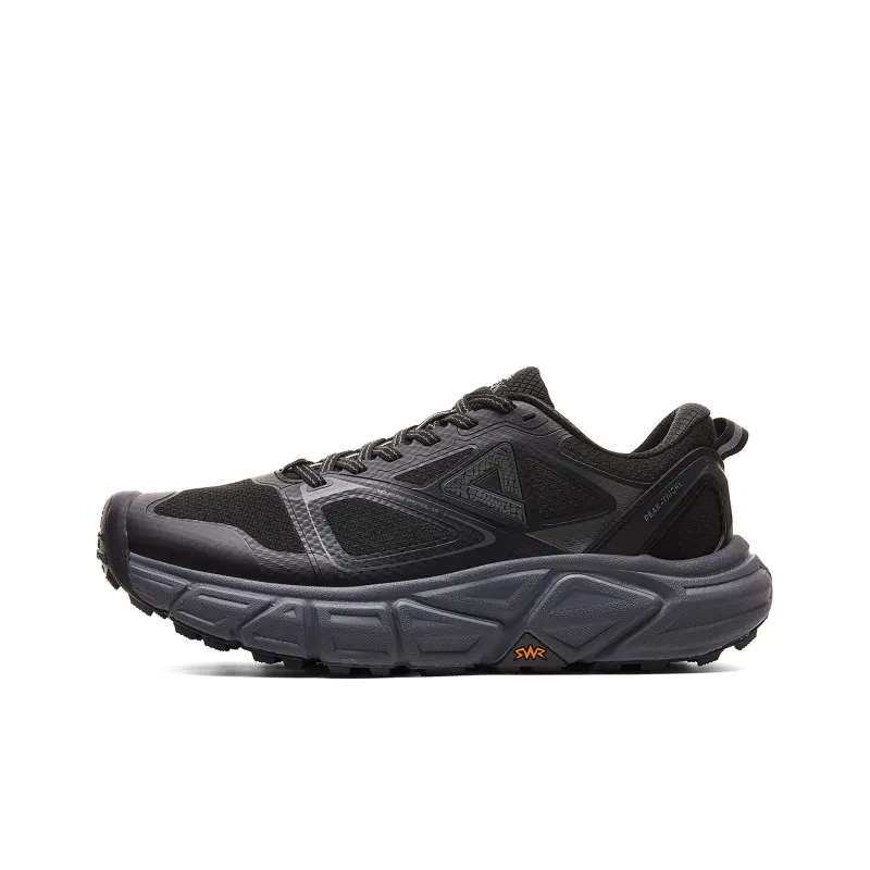 PEAK Cushioning, Slip Resistant, Rebound Low Top Running Shoes Men's Black Magnet Gray-0