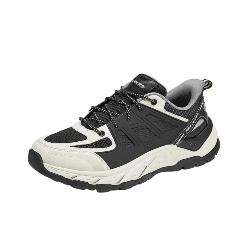 Skechers Abrasion Resistant Breathable Low Top Chunky Sneakers Men's Black White-1