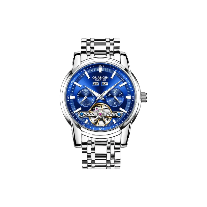 GUANQIN Mechanical Movement Stainless Steel Watchband Watch Men's Watches Gray Dial-23