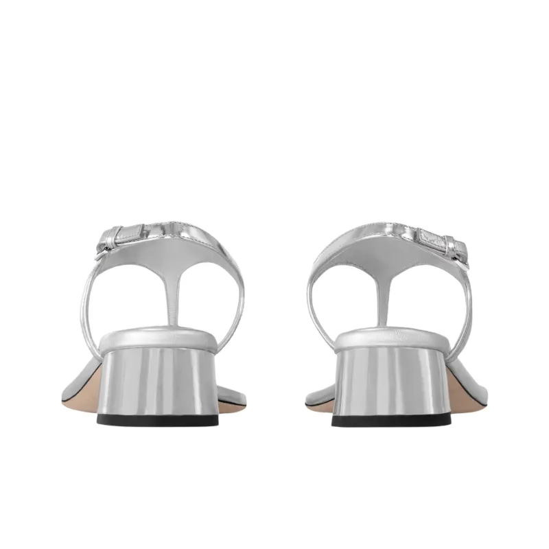 LOUIS VUITTON Sunkiss One Strap Sandals 3.5cm Women's Silver-4