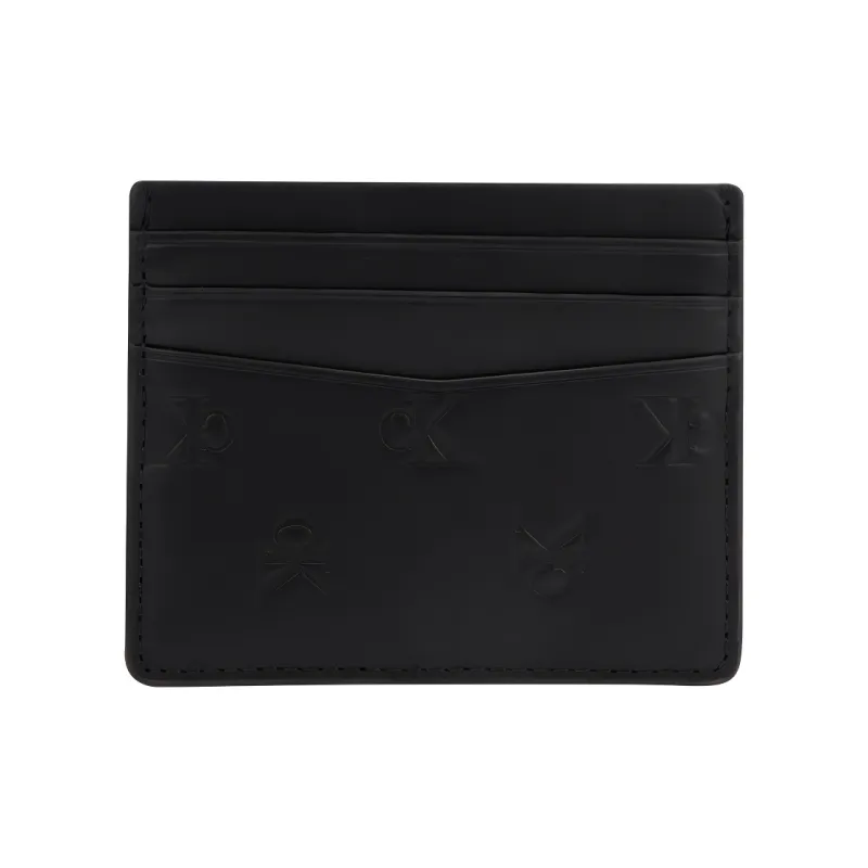 CALVIN KLEIN Cow Leather Card Holder Men's Space Black-0