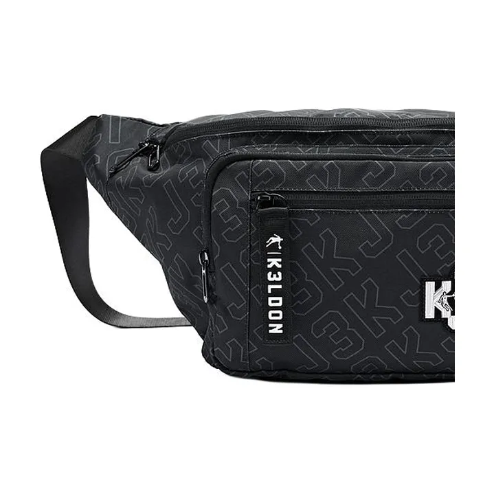 QIAODAN Polyester Crossbody Bag Regular Unisex All Over Print Black-2
