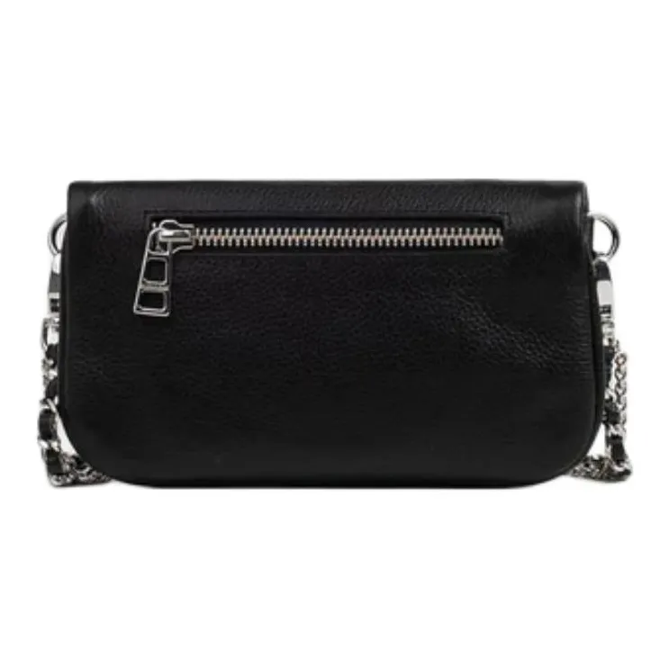 Zadig & Voltaire Rocky Grain Leather Shoulder Bag Regular Women's Black-5