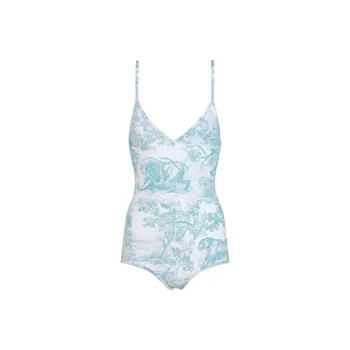 DIOR SS25 One piece Swimsuit Women's Blue
