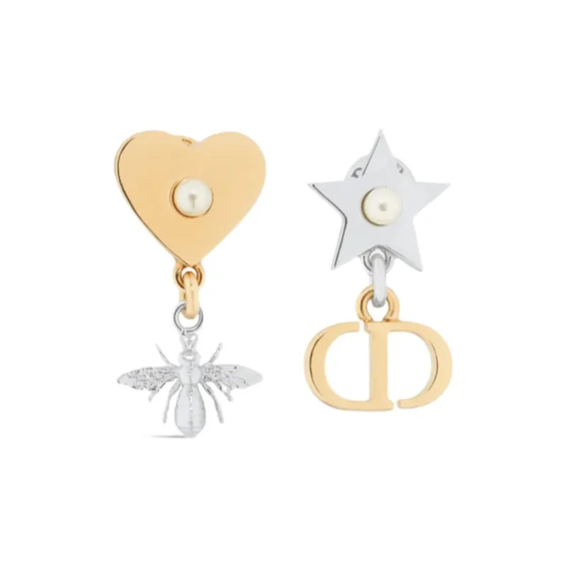 DIOR Resin Earrings Women's Gold-3