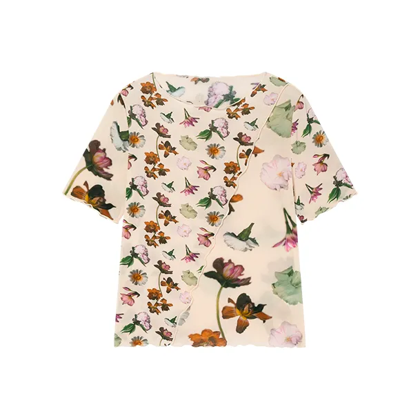 Desigual T Shirts Women's Beige With Print-0