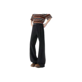 T-IRA Suit Trousers Unisex Black[Straight Fit Bootcut]