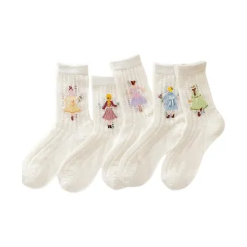 TLXT Mid Calf Socks Women's Students Outdoor Breathable Comfortable, Versatile Fashion