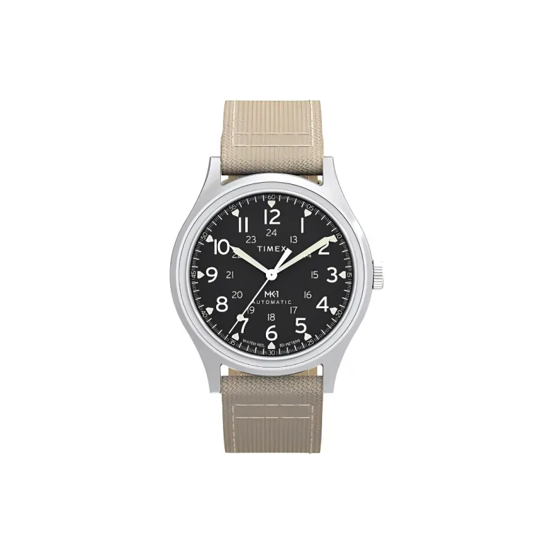 TIMEX Wrist Watch Automatic Mechanical Movement Nylon Strap 40mm Black Dial Men's Watches-0