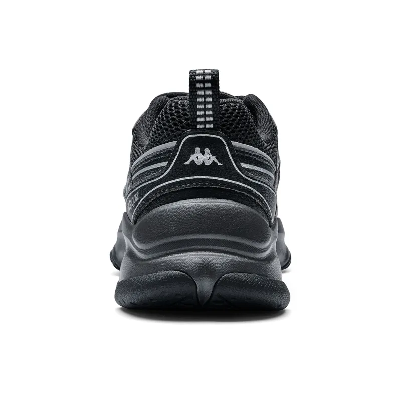 Kappa Cushioning Abrasion Resistant Breathable Low Top Running Shoes Unisex Black Silver-4