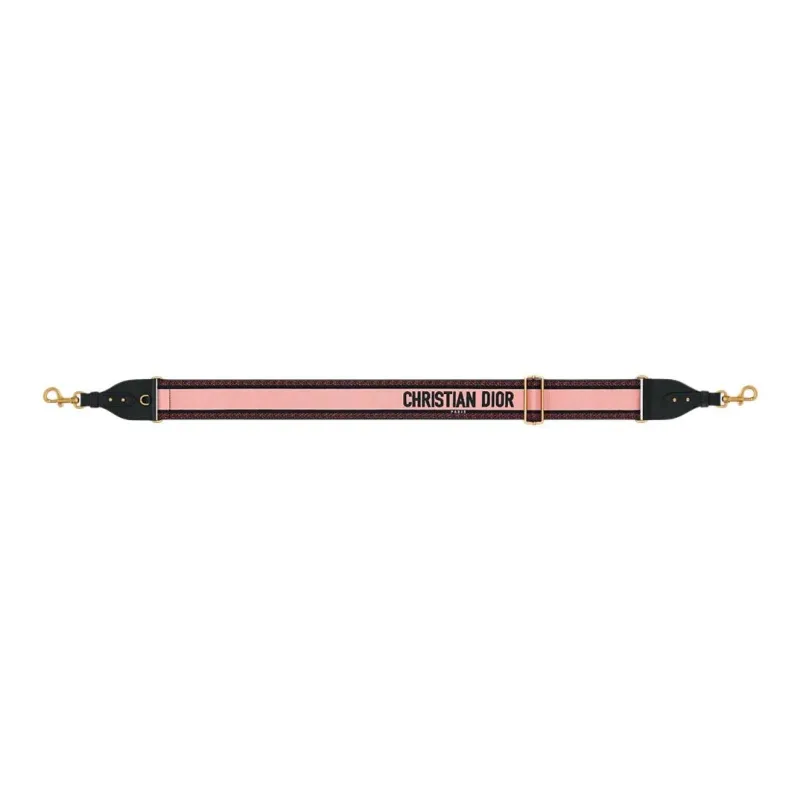 DIOR Cotton Bag Strap Women's Black & Pink-1