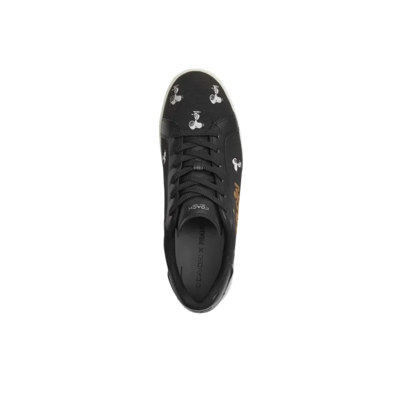 PEANUTS x COACH Snoopy High Line Low Top Skateboard Shoes Men's Black-3