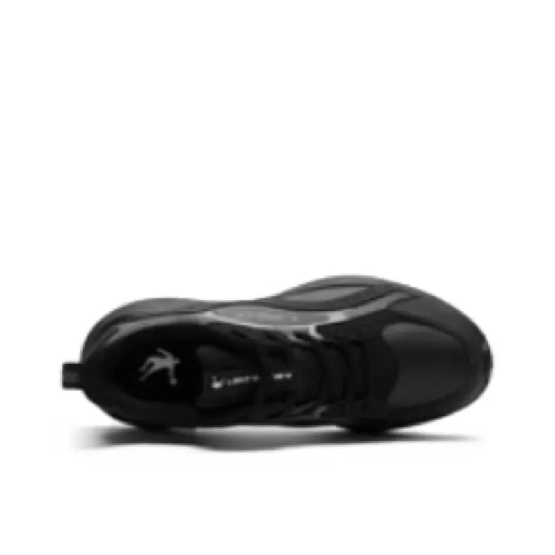 QIAODAN Anti Slip Wear Resistant Low Top Running Shoes Men's Black Gray-3
