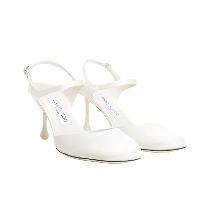 Jimmy Choo Pixie Slim Heel High Heels 8cm Women's White-2
