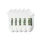 5 Pack Boat Ankle Socks White Letter