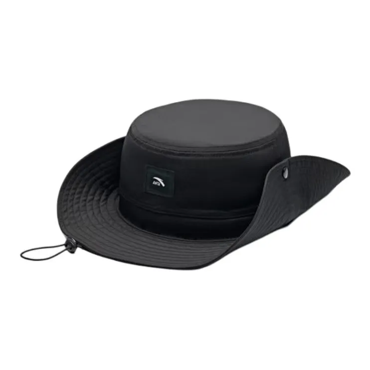 Anta Outdoor Collection Double Line Grid Bucket Hats Unisex Basic Black-1