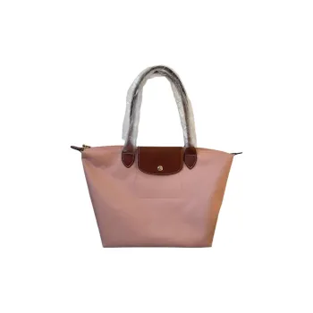 LONGCHAMP Le Pliage Polyamide With Canvas Tote Bag, Shopping Bag, Handbag, Shoulder Bag Tubas Women's Pink Black Tea