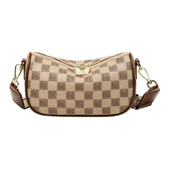 Narandu PVC With Synthetic Leather Pillow Bag, Shoulder Bag, Crossbody Bag Regular Women's Khaki/Coffee