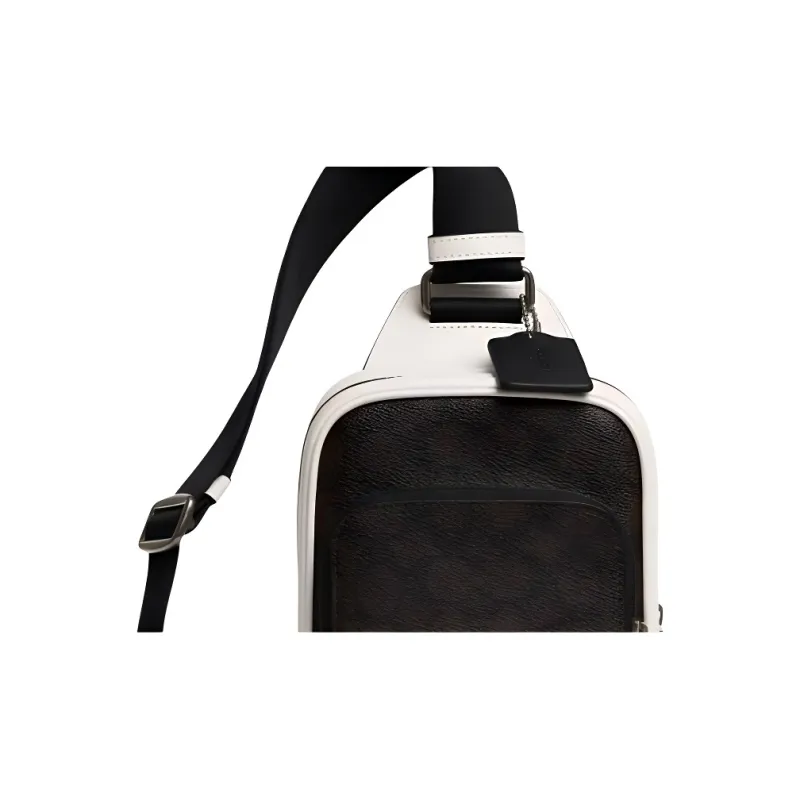 COACH Coated Canvas Sling Bag Mini Men's Black & White-3