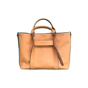LONGCHAMP 3D Cow Leather Shoulder Bag, Crossbody Bag, Handbag Tubas Women's Natural