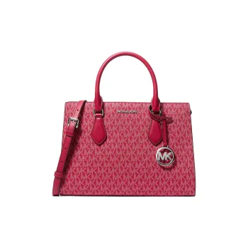 MICHAEL KORS Sheila Coated Canvas Shoulder Bag, Crossbody Bag, Handbag Medium Size Women's Rose Red