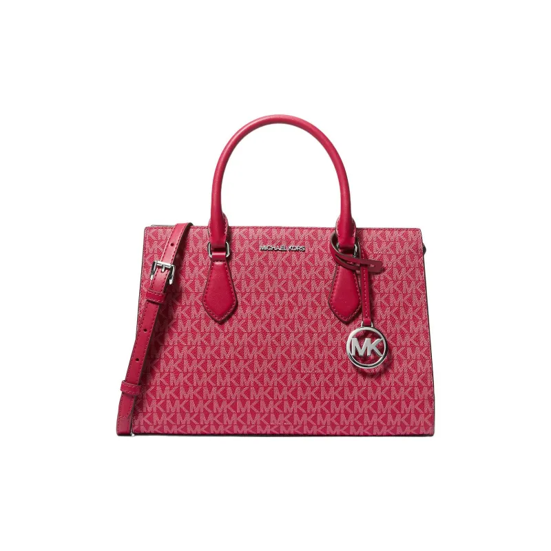 MICHAEL KORS Sheila Coated Canvas Shoulder Bag, Crossbody Bag, Handbag Medium Size Women's Rose Red-0