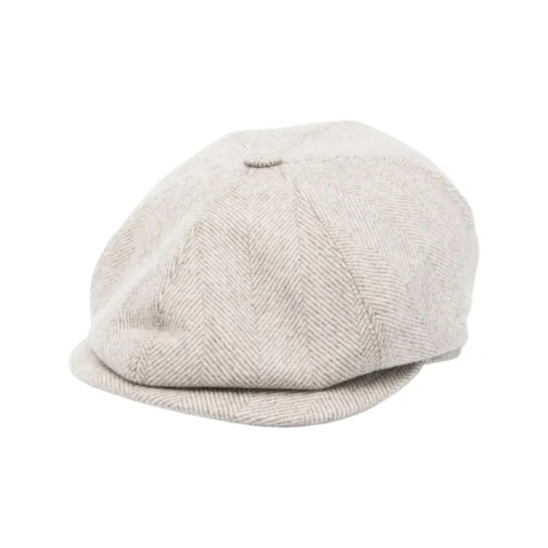 Tagliatore Virgin Wool Berets Men's White-0