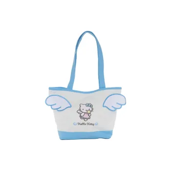 Sanrio Cotton Canvas Tote Bag, Shopping Bag, Shoulder Bag Women's Light Blue