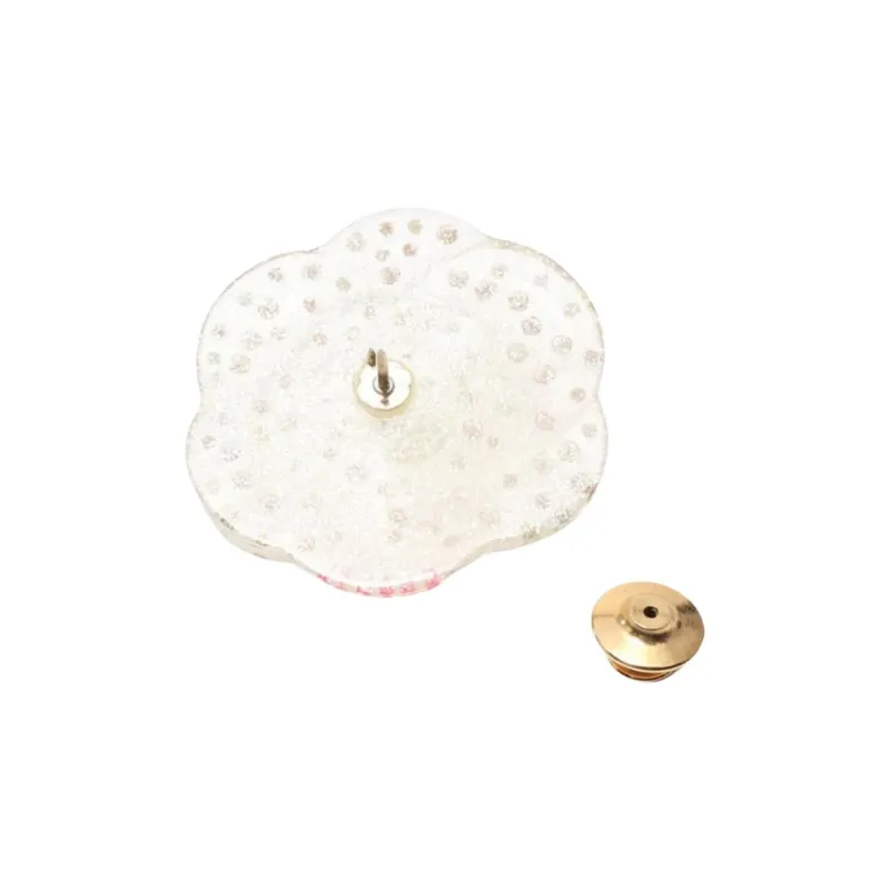 CHANEL Rhinestone Brooches Women's White-1