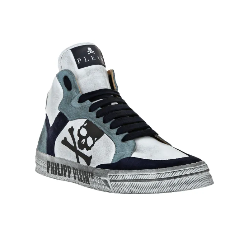 PHILIPP PLEIN Retrokickz High Top Skateboard Shoes Unisex Blue Green-2