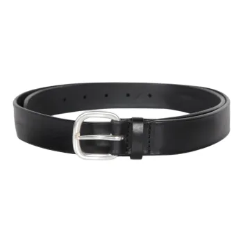 ORCIANI Leather, Metal Leather Belts Men's Black 