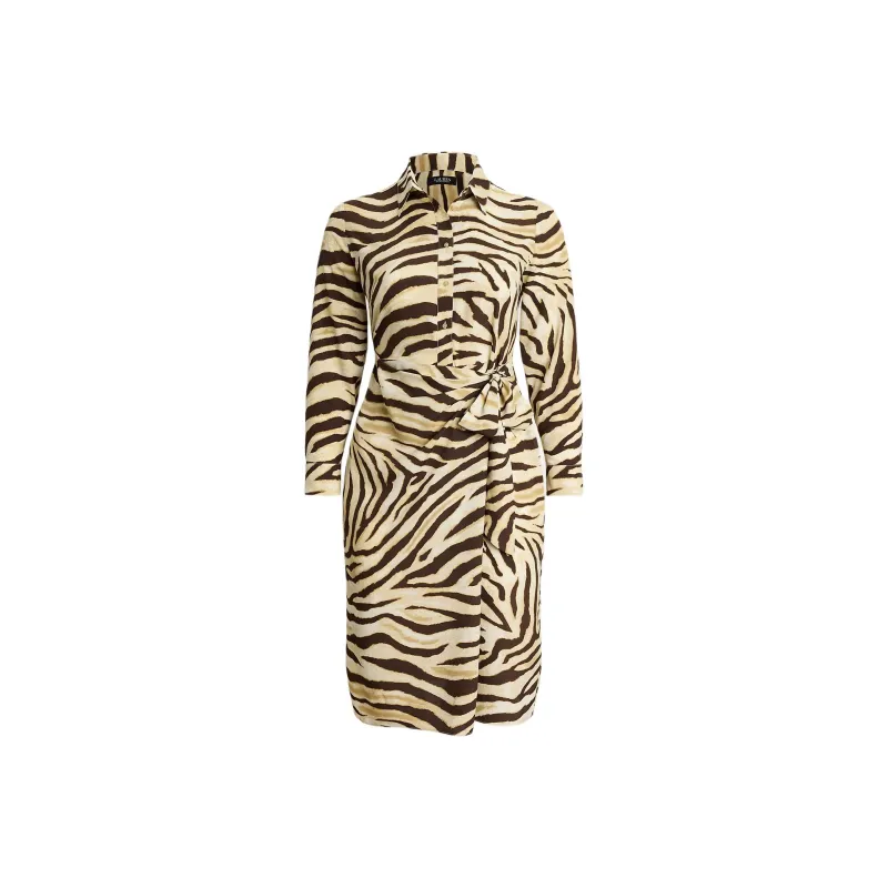 LAUREN RALPH LAUREN Long Sleeved Dress Women's Cream-0