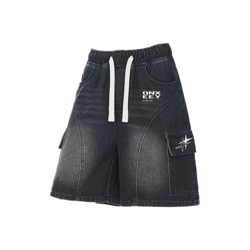Qnxeey Denim Shorts Unisex-0